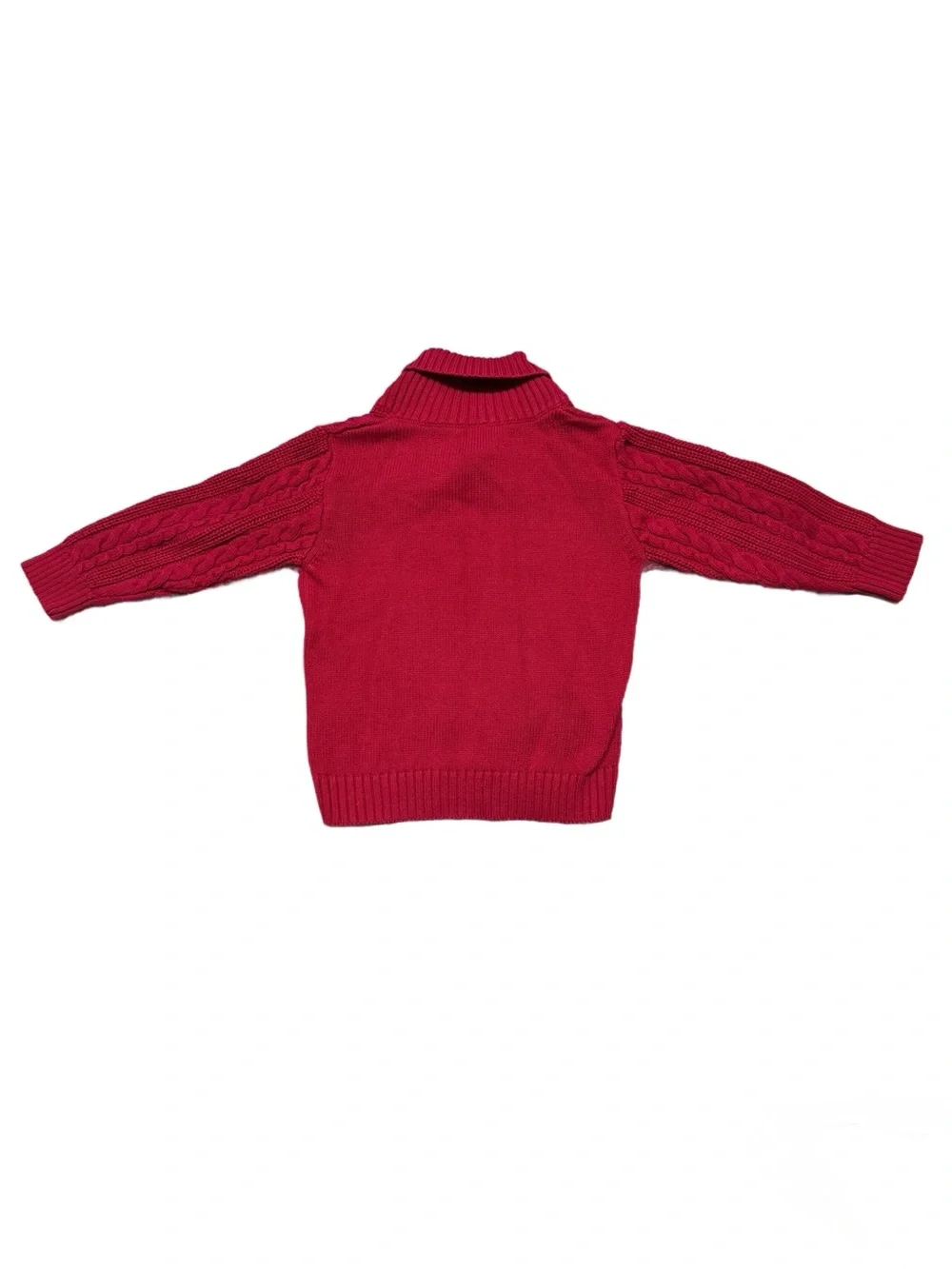 Gymboree Boys Red Cable Knit Shawl Collar Pullover Sweater Size 5/6 Small